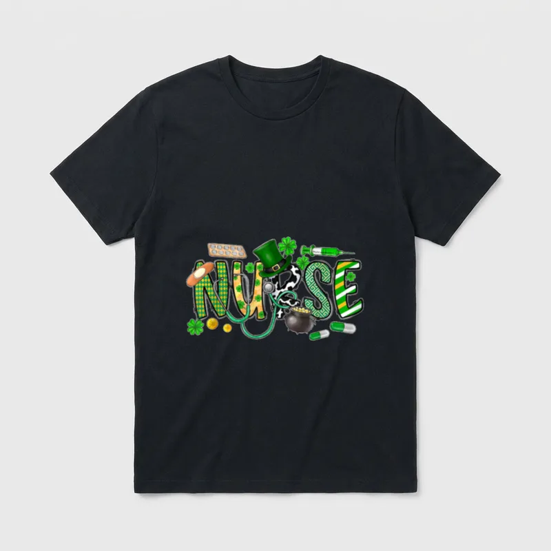 Irish Nurse Stethoscope Scrub St Perfect T-Shirt – Classic T-Shirt in Black