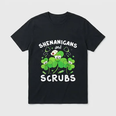Nurse St Day Shenanigans and Girlfriend T-Shirt – Classic T-Shirt in Black