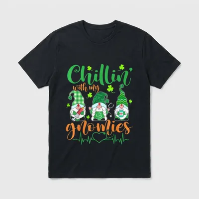 Gnomies St Day Nurse Shamrock T-Shirt – Classic T-Shirt in Black