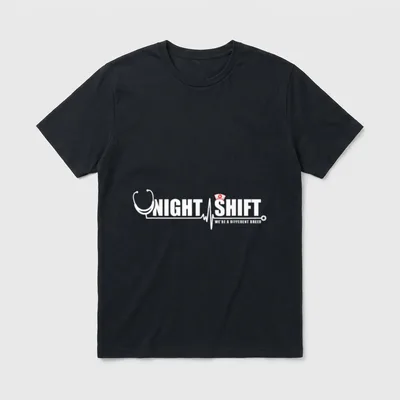 Travel Nurse Shirt – Night Shift We're a Different Breed lettering – Classic T-Shirt in Black