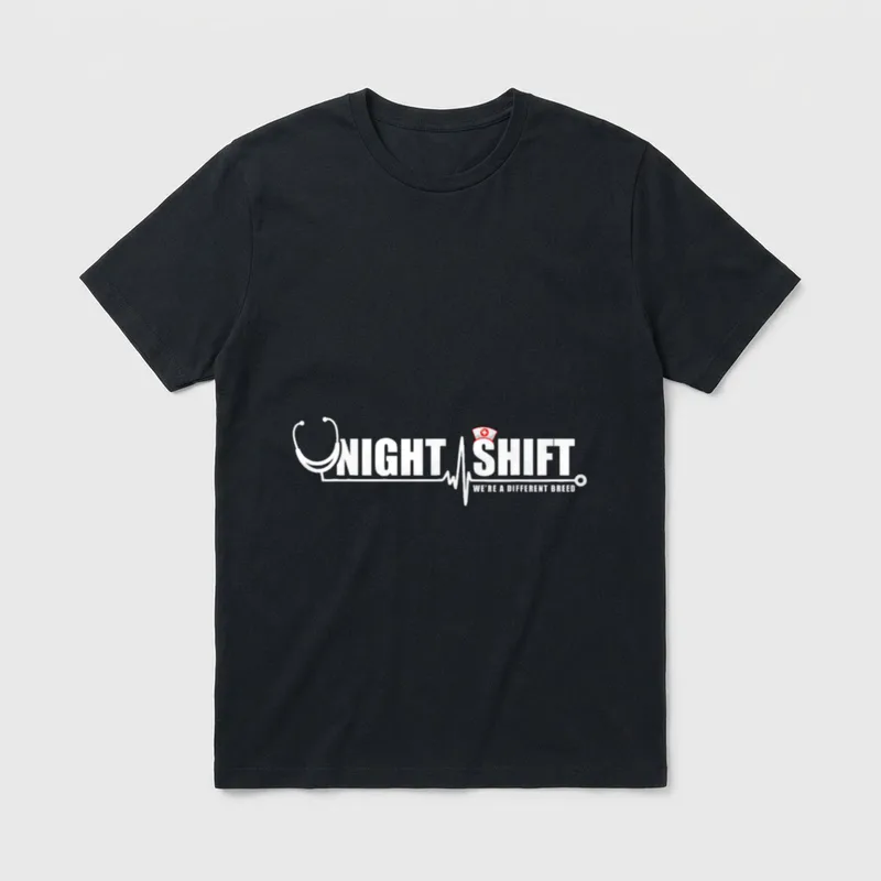 Travel Nurse Shirt – Night Shift We're a Different Breed lettering – Classic T-Shirt in Black