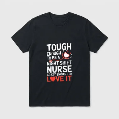 Night Shift Nurse Funny RN RT T-Shirt – Classic T-Shirt in Black