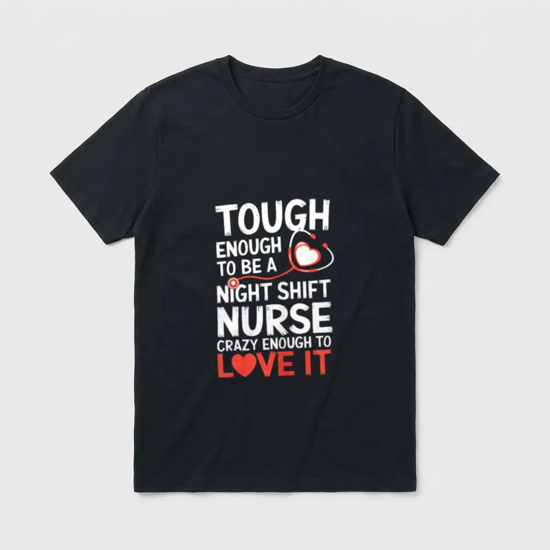 Night Shift Nurse Funny RN RT T-Shirt – Classic T-Shirt in Black