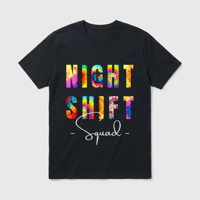 Night Shift Squad Tie Dye T-Shirt – Classic T-Shirt in Black