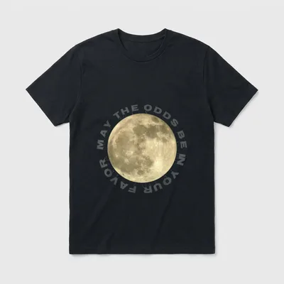 Favor Night Shift Nurse T-Shirt – Full moon circled by dripping text May the Odds be in Your Favor – Classic T-Shirt in Black