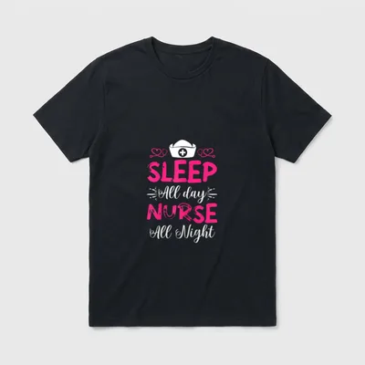 Night Shift Nurse Sleep All RN T-Shirt – Classic T-Shirt in Black