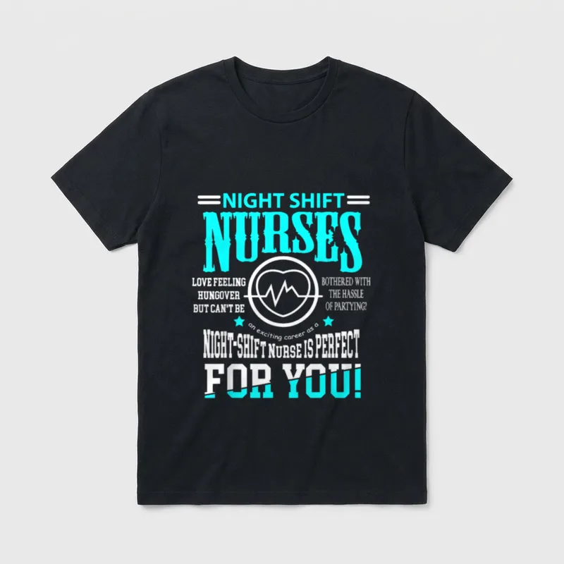 Nightshift Nurse Novelty T-Shirt – Classic T-Shirt in Black