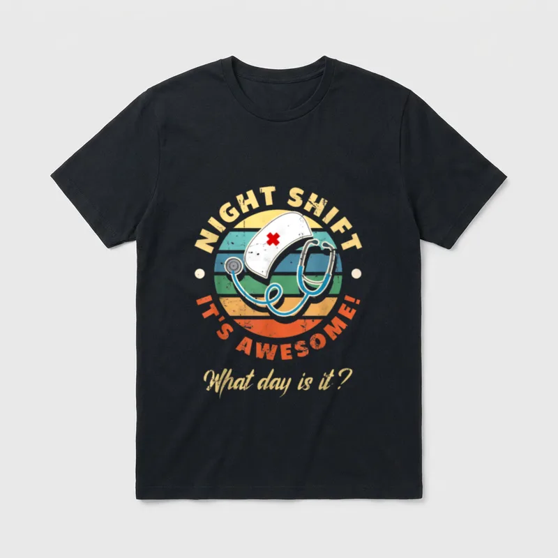 Night Shift Worker Overnight Nurse Work T-Shirt – Classic T-Shirt in Black