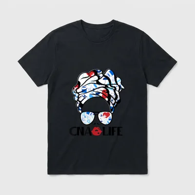 CNA Life Night Shifts Nurse Mom T-Shirt – CNA LIFE lettering with medical headwrap and sunglasses – Classic T-Shirt in Black
