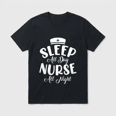 Sleep All Day Nurse Night Doctor T-Shirt – Classic T-Shirt in Black
