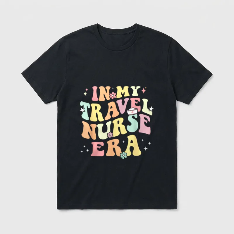 In My Travel Nurse Era Retro T-Shirt – Classic T-Shirt in Black
