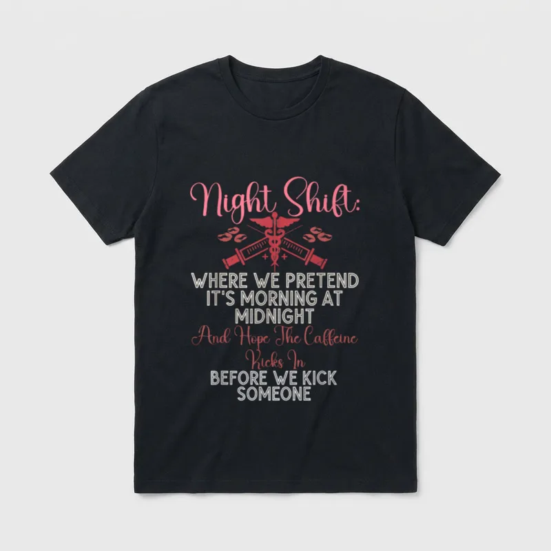 Night Shift Nurse Nurses Awesome T-Shirt – Classic T-Shirt in Black
