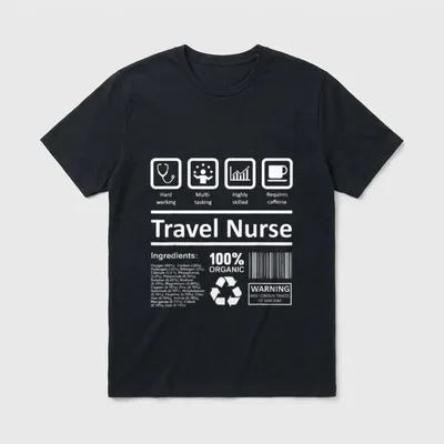 Travel Nurse Traveling T-Shirt – Classic T-Shirt in Black