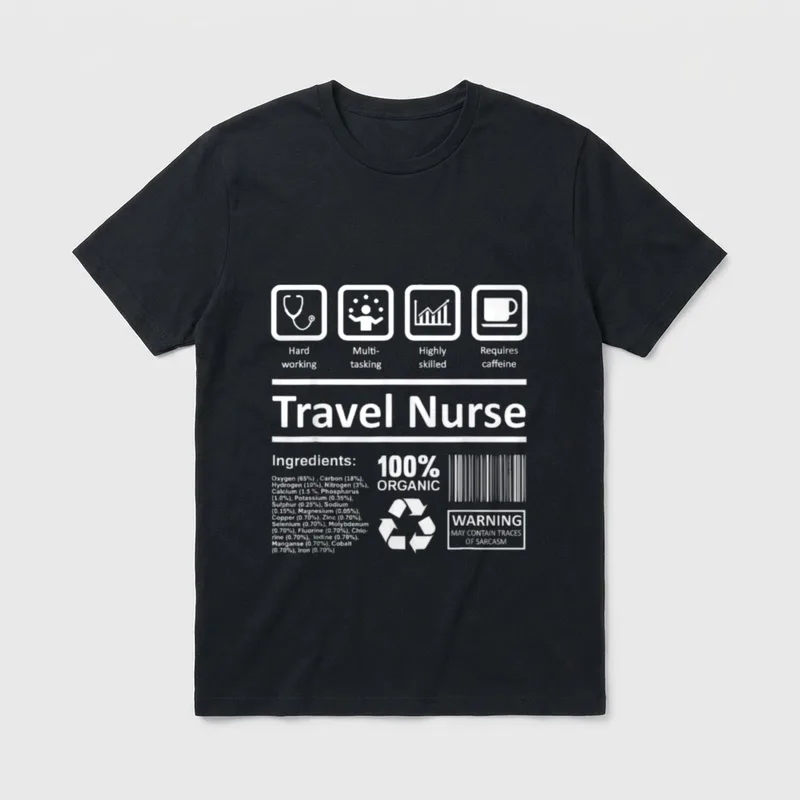 Travel Nurse Traveling T-Shirt – Classic T-Shirt in Black