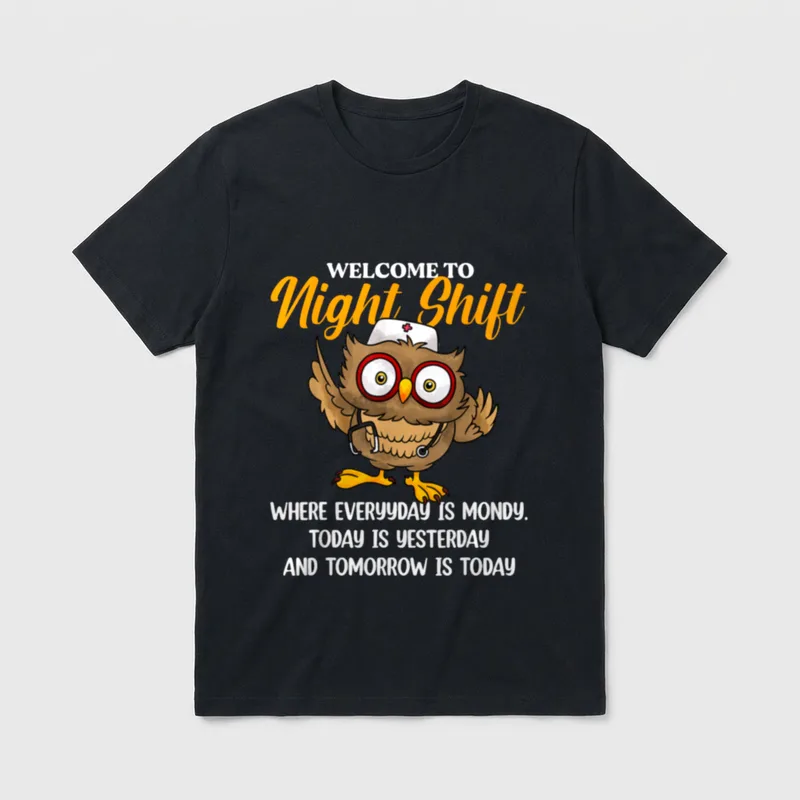 Funny Nurse Night Shift All T-Shirt – Classic T-Shirt in Black