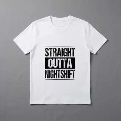 Straight Outta Night Shift Nurse Doctor T-Shirt – Classic T-Shirt in Black