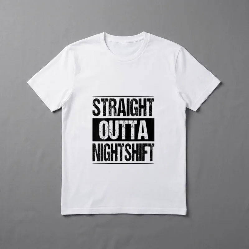 Straight Outta Night Shift Nurse Doctor T-Shirt – Classic T-Shirt in Black