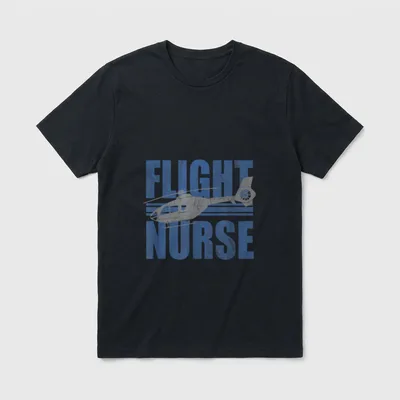 EMS Helicopter Flight Nurse T-Shirt – Distressed Flight Nurse lettering with helicopter silhouette – Classic T-Shirt in Black