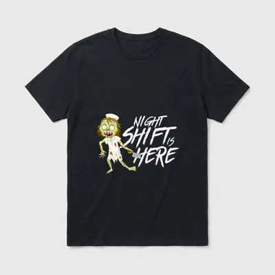 Night Shift Is Here Evil Nurse T-Shirt – Classic T-Shirt in Black