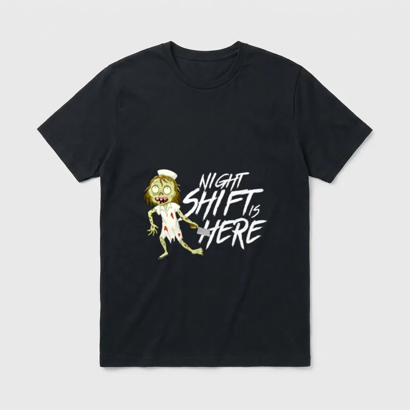 Night Shift Is Here Evil Nurse T-Shirt – Classic T-Shirt in Black