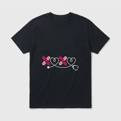 XOXO Xo Xo Nurse Stethoscope Valentine T-Shirt – Classic T-Shirt in Black