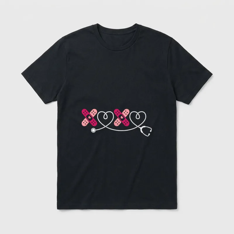 XOXO Xo Xo Nurse Stethoscope Valentine T-Shirt – Classic T-Shirt in Black