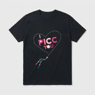 Valentine Day Nurse Picc You Vascular T-Shirt – Classic T-Shirt in Black