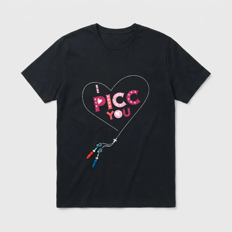 Valentine Day Nurse Picc You Vascular T-Shirt – Classic T-Shirt in Black
