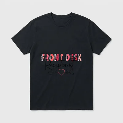 Front Receptionist Desk Valentines Day Hospital T-Shirt – Classic T-Shirt in Black