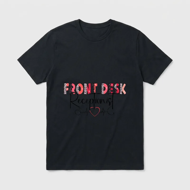 Front Receptionist Desk Valentines Day Hospital T-Shirt – Classic T-Shirt in Black