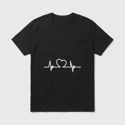 Love My Nurse T-Shirt – Heartbeat monitor pulse line forming a heart shape – Classic T-Shirt in Black