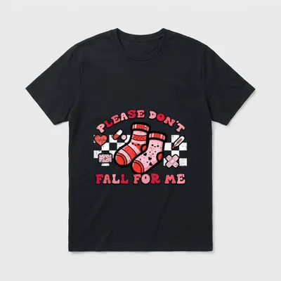 Valentines Day Nurse Socks Dont Fall T-Shirt – Classic T-Shirt in Black