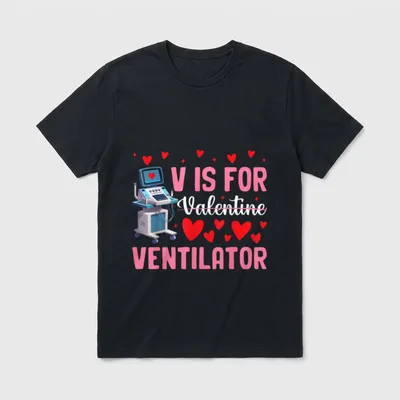V Is for Valentine Ventilator Respiratory T-Shirt – Classic T-Shirt in Black