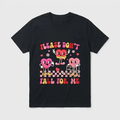 Fall for Me Nurse Valentine's Day T-Shirt – Classic T-Shirt in Black