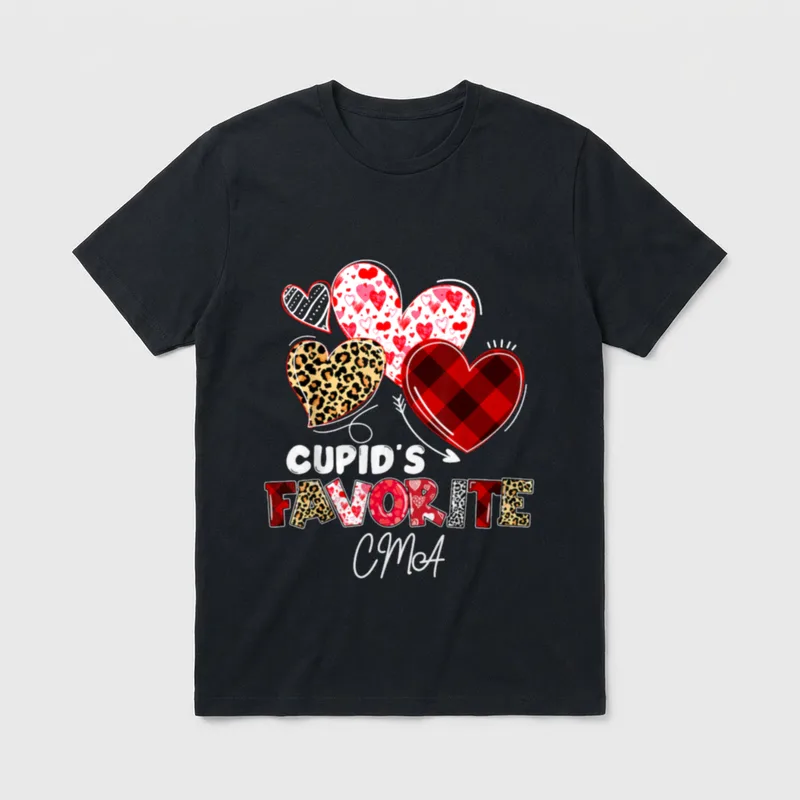 Cupid's Favorite CMA Nurse Valentine Buffalo T-Shirt – Classic T-Shirt in Black