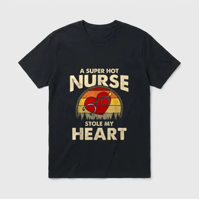 Nurses Couple Super Hot Nurse Stole T-Shirt – Classic T-Shirt in Black