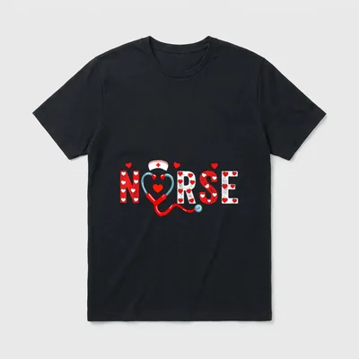 Nurse Valentines Day Valentine Girlfriend T-Shirt – Classic T-Shirt in Black