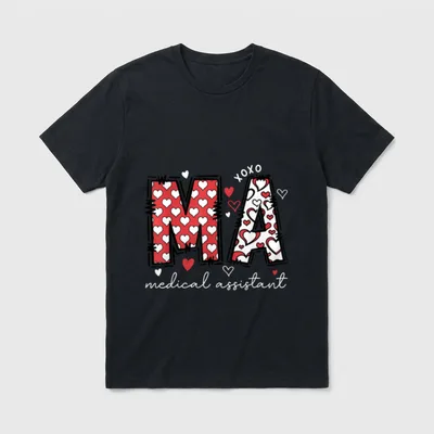 Medical Assistant Valentines CMA Nursing Healthcare T-Shirt – Classic T-Shirt in Black